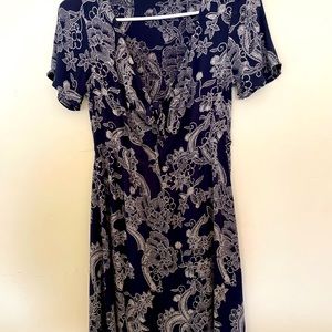 Dark blue and floral pattern Roxy dress XS